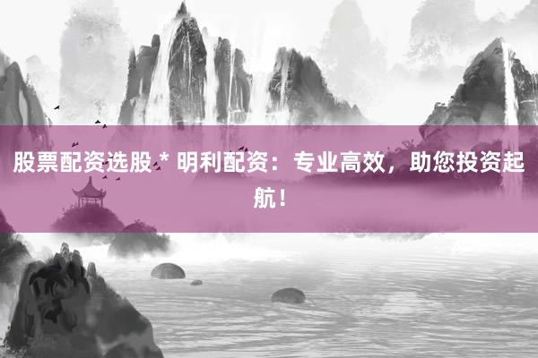 股票配资选股 * 明利配资：专业高效，助您投资起航！