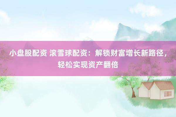 小盘股配资 滚雪球配资：解锁财富增长新路径，轻松实现资产翻倍