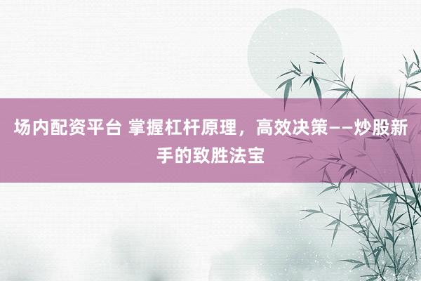 场内配资平台 掌握杠杆原理，高效决策——炒股新手的致胜法宝
