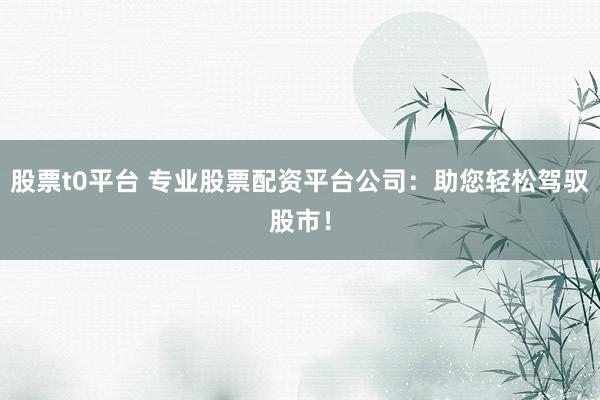 股票t0平台 专业股票配资平台公司：助您轻松驾驭股市！