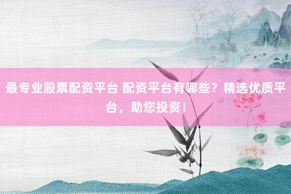 最专业股票配资平台 配资平台有哪些？精选优质平台，助您投资！