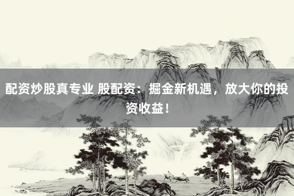 配资炒股真专业 股配资：掘金新机遇，放大你的投资收益！