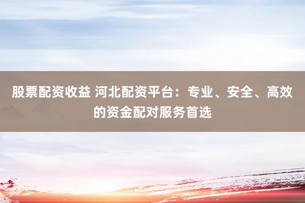 股票配资收益 河北配资平台：专业、安全、高效的资金配对服务首选