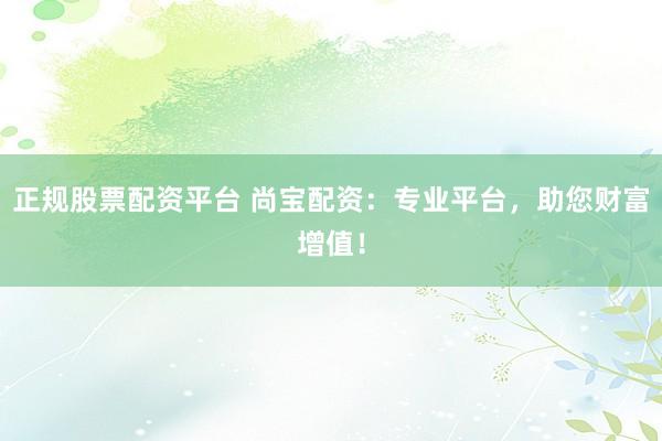 正规股票配资平台 尚宝配资：专业平台，助您财富增值！